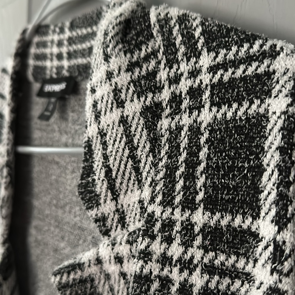 Express Plaid Long Blazer - Picture 2 of 8